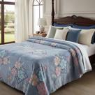 Colcha Casal Aveludada C/Relevo Piacere Azul 220x240m Jolitex