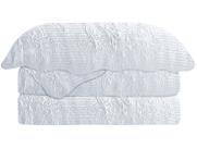 Colcha Casal Camesa Poliéster 150 Fios Damask Branco 3 Peças