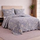 Colcha Casal Evolution 3 Peças Azul Floral Camesa 220x240cm