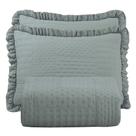 Colcha Casal Malvinni MicroPercal 300 Fios Babado 3 Peças - Cinza - 100% Poliéster Colcha Casal Malvinni MicroPercal 300 Fios Babado 3 Peças - Cinza - 100% Poliéster