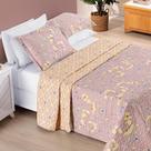 Colcha Casal Padrão Bouti Estampada Dupla Face 3 Peças - Lavanda Colcha Casal Padrão Bouti Estampada Dupla Face 3 Peças - Lavanda