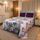 Colcha Casal Queen Floral com Babado 3 Peças 2 Porta Travesseiros Cobre Leito Conforto e Estilo Micropercal 400 Fios Colcha Casal Queen Floral com Babado 3 Peças 2 Porta Travesseiros Cobre Leito Conforto e Estilo Micropercal 400 Fios