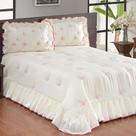 Colcha Casal Queen Matelada e Bordada Borboletas com Portas Bordados 03 Peças