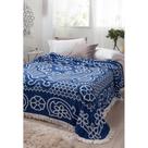 Colcha Chenille Canelada Bruna 220x240cm Azul/Branco Jolitex