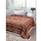 Colcha Chenille Canelada Bruna 220x240cm Marrom e Bege Aristocrata Jolitex