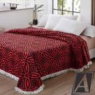 Colcha Chenille Jolitex Casal Isadora Vermelho e Preto