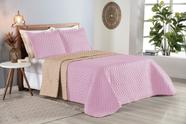 Colcha Cobre Leito Cama de Casal 3 pç Dupla Face Duas Cores Acolchoado Microfibra