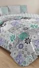 Colcha Cobre Leito Casal King 3pç Estampa Patchwork
