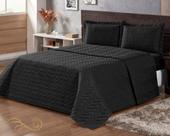 Colcha Cobre Leito Casal King Preto Pratic 3 Peças