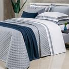 Colcha Cobre Leito Casal Matelado Bordado Queen 2,60m x 2,40m Percal 400 Fios Egípcio Tecido Algodão 03 Peças