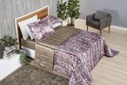 Colcha cobre leito cetim floral casal Queen macio 3 peças