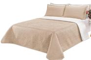 Colcha cobre leito dupla face casal palha caqui 3 peças Colcha cobre leito dupla face casal palha caqui 3 peças