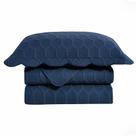 Colcha Cobre Leito Ilusion Favo Casal 220x240 Camesa Azul Marinho