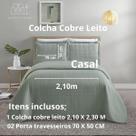 Colcha Cobre Leito Matelado Liso Casal 3 Peças