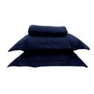 Colcha Cobre Leito Siena Roll King 3 Peças Azul Marinho