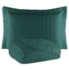Colcha Cobre Leito Solteiro com Porta Travesseiro 300 Fios Toque Macio Kit 2 Peças Verde
