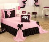 Colcha E Cortina Infantil Para Menina Meg 04 Peças Rosa
