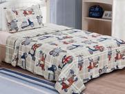 Colcha evolution patchwork infantil solteiro 160x230 scooter