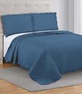Colcha Grid Casal Camesa Azul