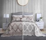 Colcha HZ & HY Oversized King 300x305cm Jacquard Tan Brown