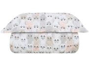 Colcha Infantil Solteiro Naturalle Malha - 100% Algodão Cats Branca 2 Peças
