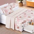 Colcha + Jogo de Cama Bouti Estampado King 06 Peças 100% Poliéster - Rosa Matura Colcha + Jogo de Cama Bouti Estampado King 06 Peças 100% Poliéster - Rosa Matura