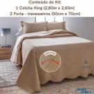 Colcha Jolitex King Matelada Ultrasonic 3 Peças Bege 2,80x2.60m