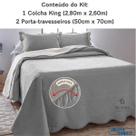Colcha Jolitex King Matelada Ultrasonic 3 Peças Cinza