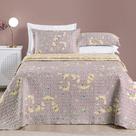 Colcha King 3pç estampado aba americana dupla face 200 fios