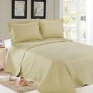 Colcha King Camesa Trapunto Khaki 3 Peças