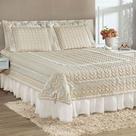 Colcha King Romantica Micropercal 200 Fios 5 Peças - Palha