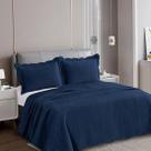 Colcha King Size Velvet Neo 260x280m Marinho C/3 Pçs Camesa