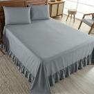 Colcha Laila c/ Babado 400 Fios Queen 3 Peças Cinza