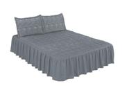 Colcha matelada bordada cama padrão toque macio -diva- cinza Colcha matelada bordada cama padrão toque macio -diva- cinza