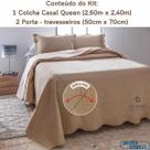 Colcha Matelada Ultrasonic Jolitex Queen 3 Peças Bege