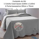 Colcha Matelada Ultrasonic Jolitex Queen 3 Peças Cinza