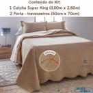 Colcha Matelada Ultrasonic Jolitex Super King 3 Peças Bege 3,00x2,80m