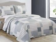 Colcha patchwork king c/ porta trav. verde