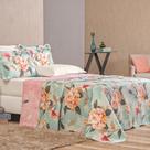Colcha queen bouti 03 peças dupla face estampada Melina