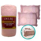 Colcha Queen Cobre Leito Matelado 240x160cm Rosa 3 Peças