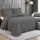 Colcha Queen Elos 3 Peças Cinza Camesa 240x260cm