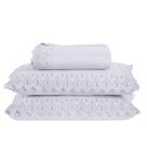 Colcha Queen Home Madrid Com Bordado Inglês 300 Fios 3 Peças - Branco Colcha Queen Home Madrid Com Bordado Inglês 300 Fios 3 Peças - Branco