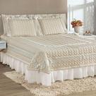 Colcha Queen Romantica Micropercal 200 Fios 5 Peças - Palha