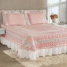 Colcha Queen Romantica Micropercal 200 Fios 5 Peças - Rosê