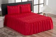 Colcha Romance Bordado Para Cama Casal Padrão Com Babado Kit 3 Peças Para Cama Posta!