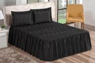Colcha Romance Bordado Para Cama Casal Padrão Com Babado Kit 3 Peças Para Cama Posta!