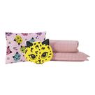 Colcha Solteiro 4 pçs Percal 300 fios Design Kids Cat Colors