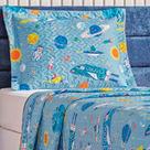 Colcha Solteiro Bouti Kids Dupla Face Estampado 2 Peças Astronauta