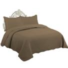 Colcha Ultrassônica - King Size - Classic - C/ Porta Travesseiros - Marrom - Rozac