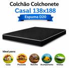 Colchão Casal Espuma D20 138x188x8cm Padrão Colchonete Macio e Resistente Multiuso